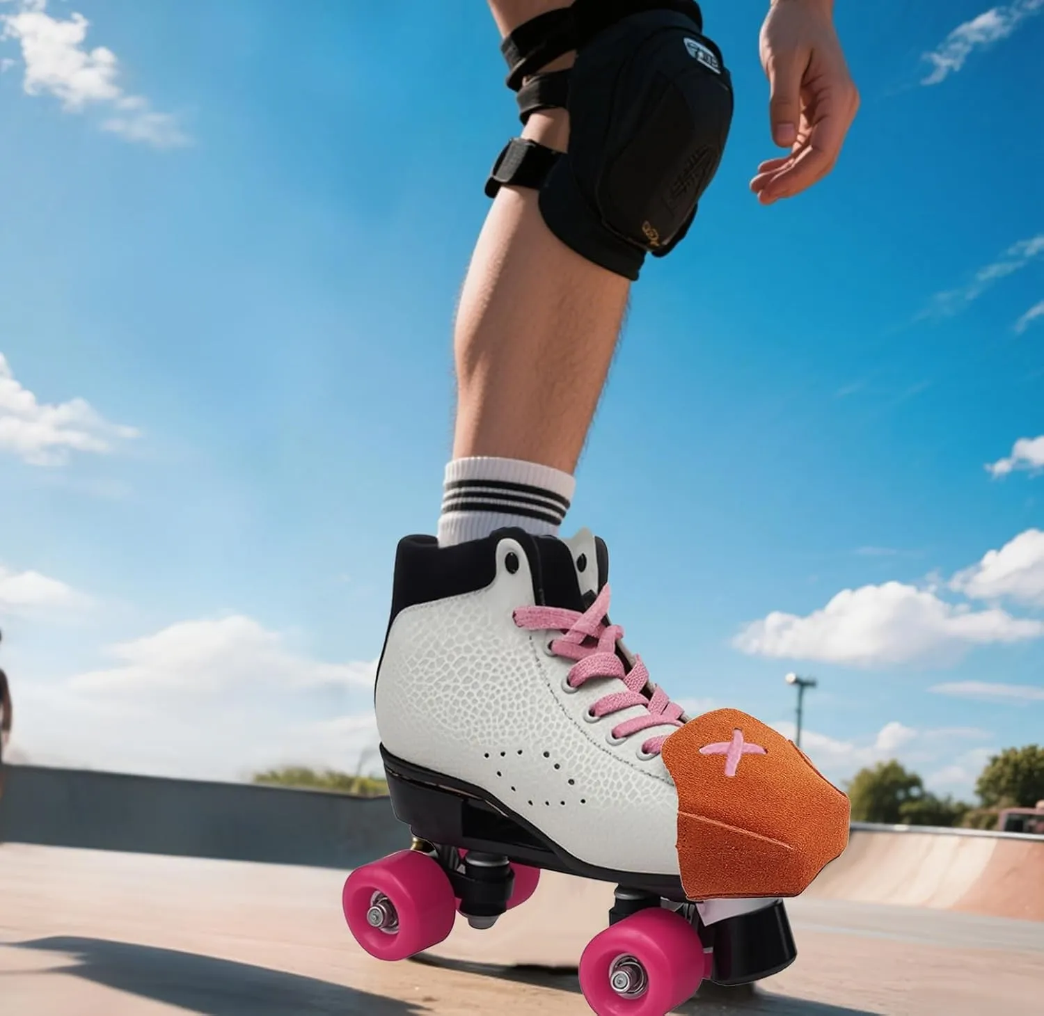 100% Real Cowhide | Toe Cap Guard Protectors | Roller Skate Derby Speed 1 Pair