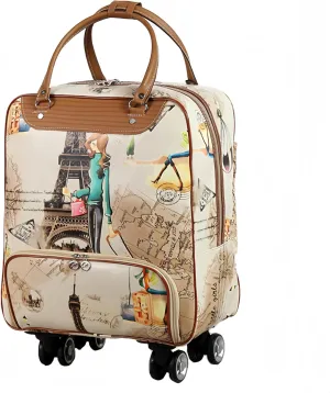 20" Rolling Duffel Bags for Travel with Universal Wheels and Telescoping Handle, Waterproof Oxford Fabric Spinner Carry-On Suitcase Wheeled Travel Luggage Portable for Short Trip Airplanes Boarding, S