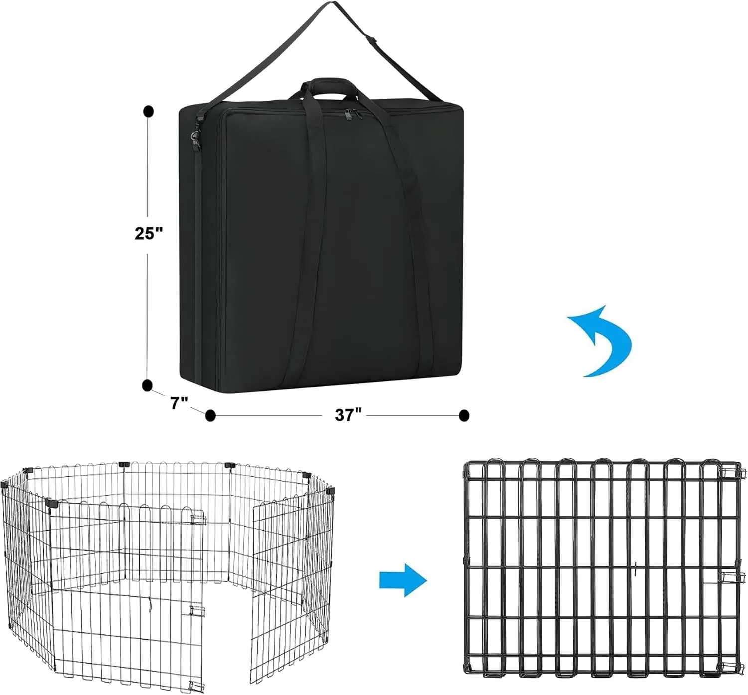 36" Dog Playpen Storage Bag, Suitable for Foldable Exercise Pet Playpens, Dog Fence Travel Bag with Handles for Camping and RV Trip, Waterproof Oxford Fabric
