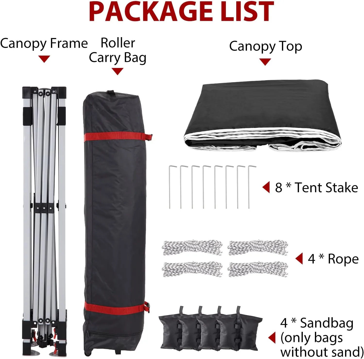 8 * 8FT Instant Pop Up Canopy Tent for One Person Setup,Pop Up Commercial Canopy Tent,Outdoor Easy Up Tent w/1-Button Push,Wheeled Bag,4 Sandbags,Bonus 8 Stakes and 4 Ropes-Black