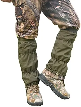 Adjustable Snake Gaiters for Men & Women, Thicken Snake Proof Boot Gators, Snake Bite Protection Guards Chaps, Waterproof Leg Gators for Hiking, Hunting, Snow, Snowshoeing, Rattlesnake