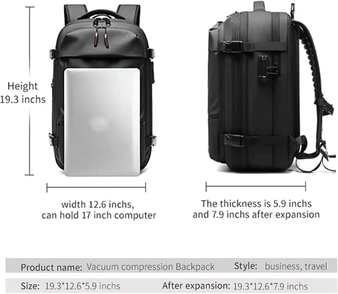 Aeropack Backpack, Aeropack Vacuum Compression Backpack, 2025 60l Expandable Backpack with Vacuum Compression (Black 2.0, Bag)