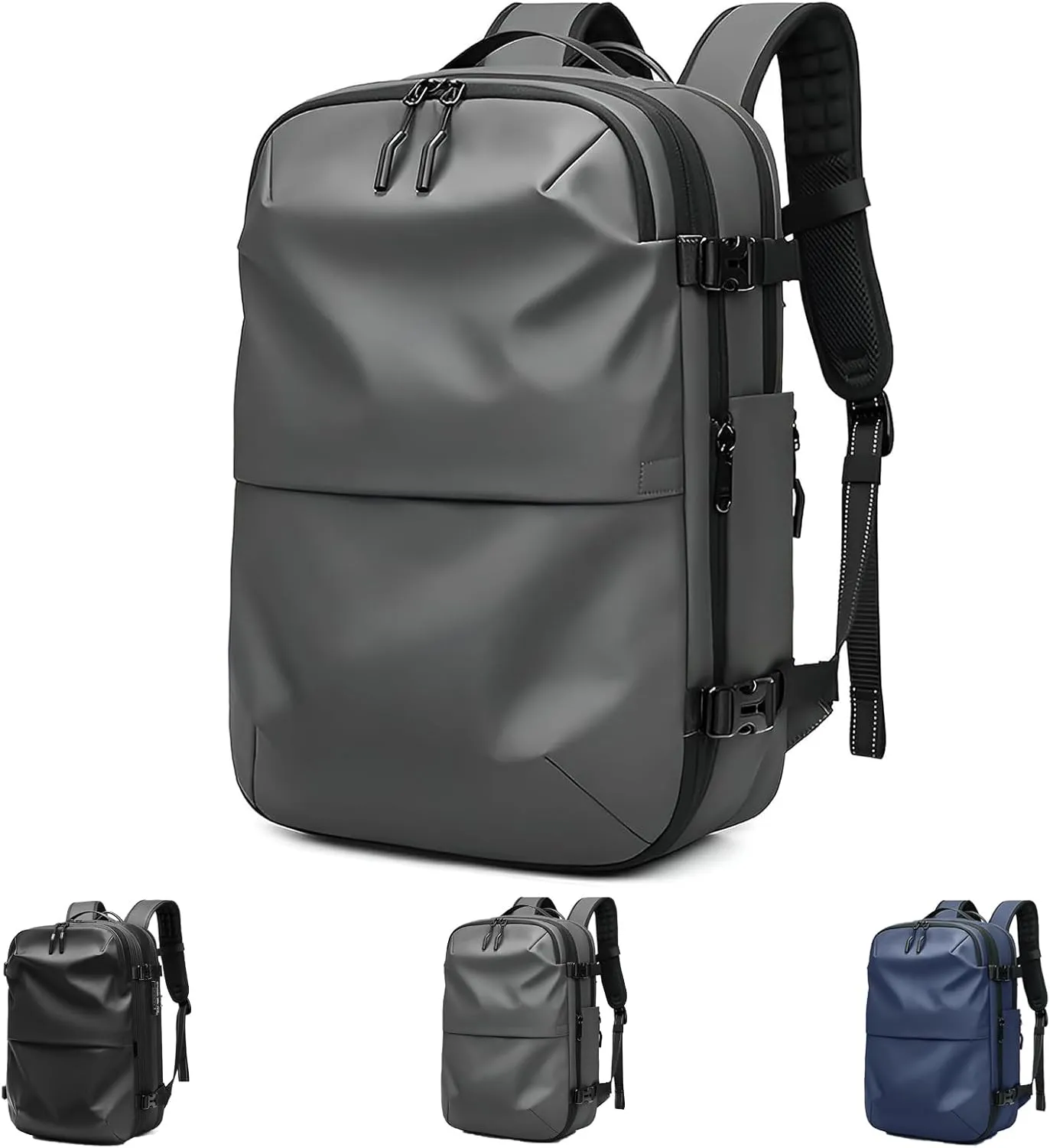 Alepeak Vacuum Backpack,Vacpack Backpack 2.0,60l Expandable Backpack with Vacuum Seal (GreyA)