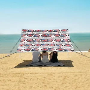 American and British Flags Sunglasses Beach Camping Tent Sun Shelter for Whole Family, Beach Shade Canopy with UPF50  UV Protection,Easy Set Up and Carry,Outdoor Shade for Trips, Fishing, Backy