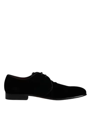 & Leather Gabbana Varied selection Oversized savings Dolce Shoes Lace Derby Velvet Up Black