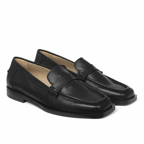 Angulus Leather Loafer - Black