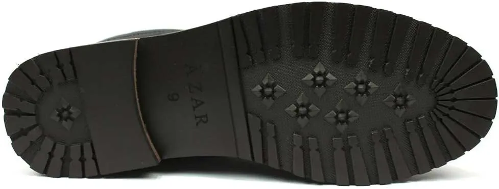 AZAR MAN Mens Ankle Boot Cap Toe Derby Modern Lace Up Round Toe