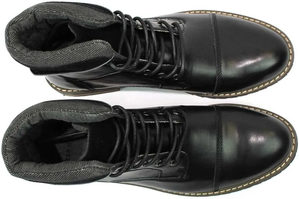 AZAR MAN Mens Ankle Boot Cap Toe Derby Modern Lace Up Round Toe