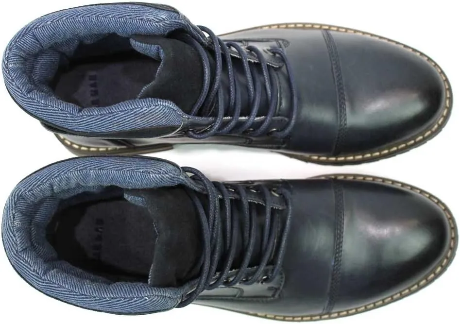 AZAR MAN Mens Ankle Boot Cap Toe Derby Modern Lace Up Round Toe