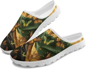 Backless Mesh Mule Shoes for Women - Breathable, Lightweight, Non-Slip, Easy On-Off for Walking and Parties