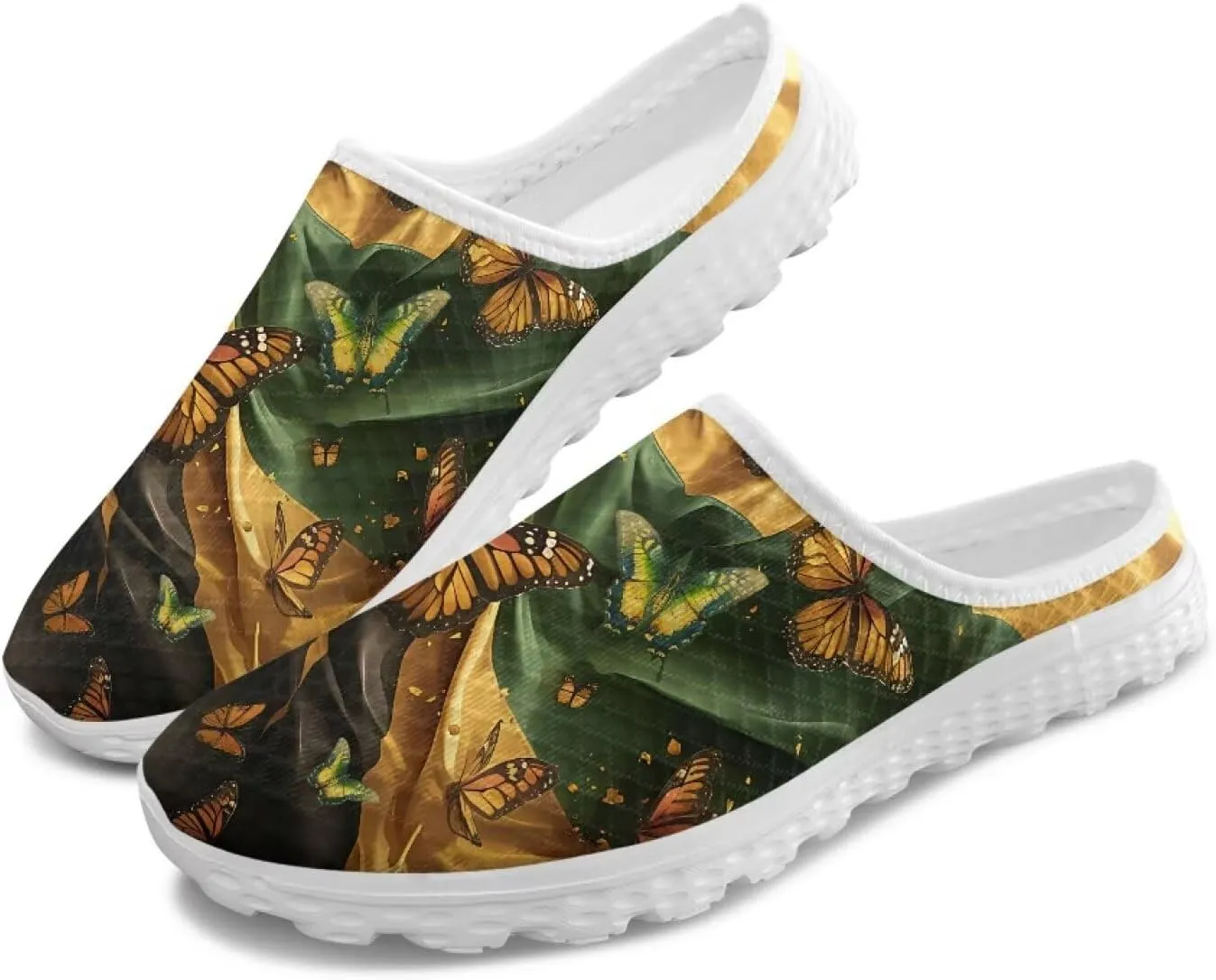 Backless Mesh Mule Shoes for Women - Breathable, Lightweight, Non-Slip, Easy On-Off for Walking and Parties
