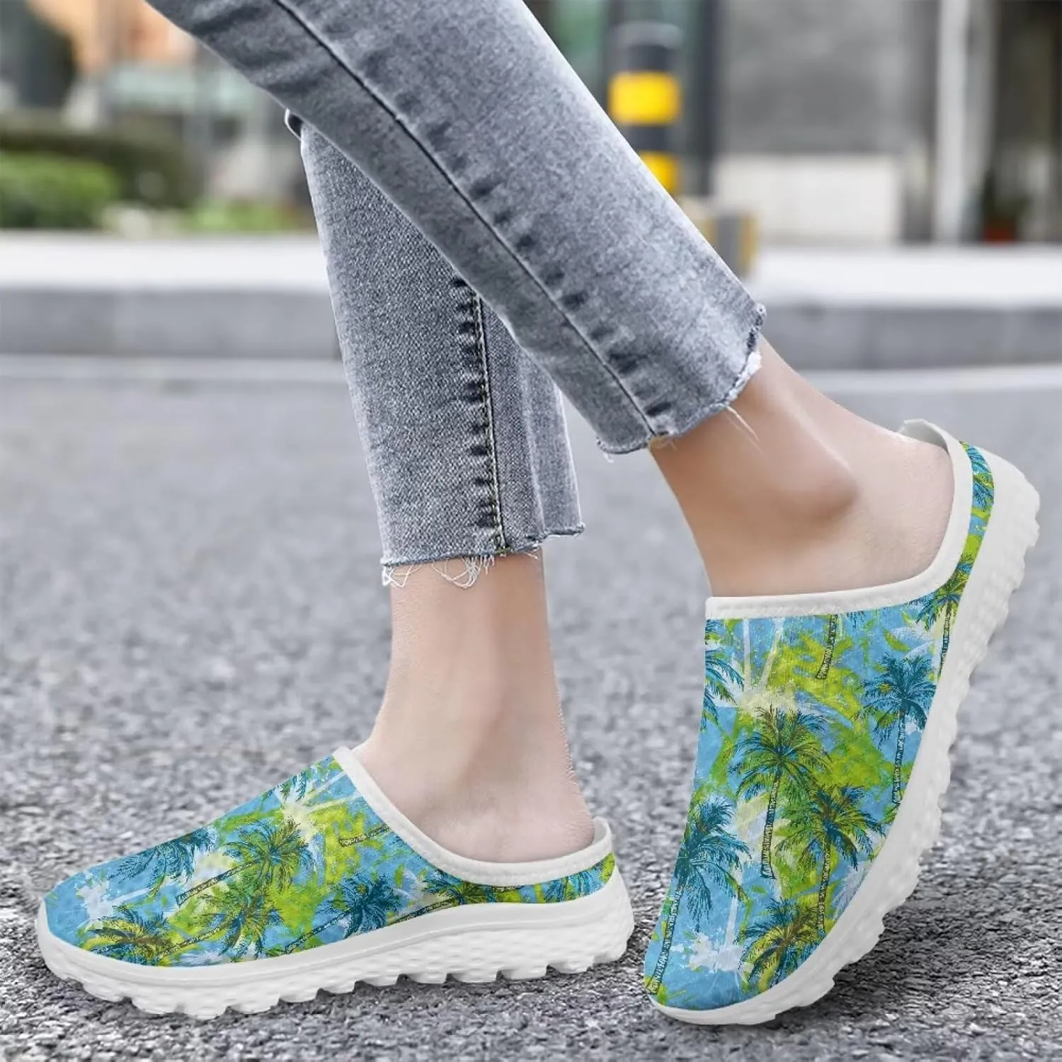 Backless Mesh Mule Shoes for Women Summer Light Breathable Shoe, Non-Slip, Easy Wear for Walking and Parties