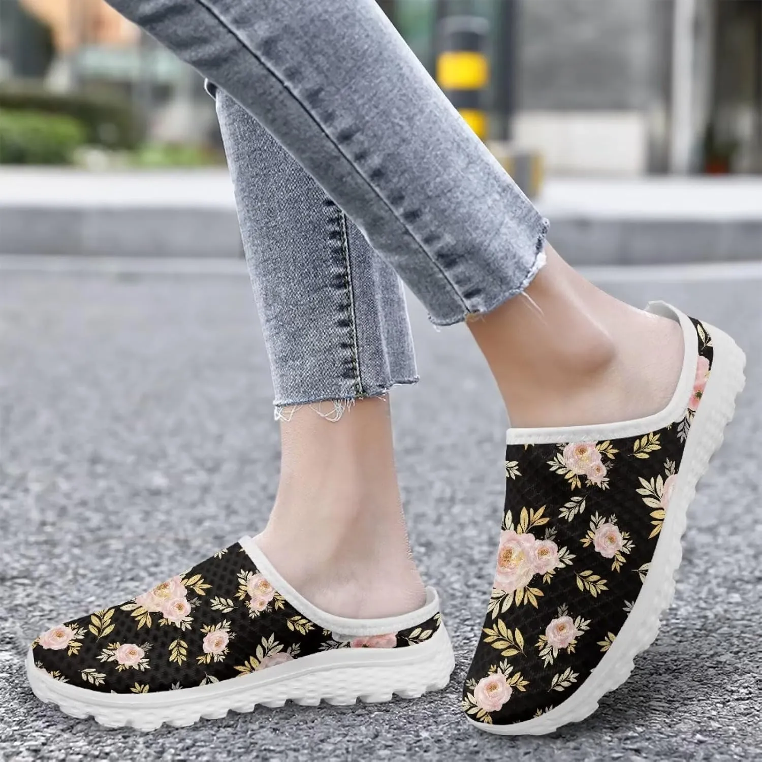Backless Mesh Mule Shoes for Women Summer Light Breathable Shoe, Non-Slip, Easy Wear for Walking and Parties