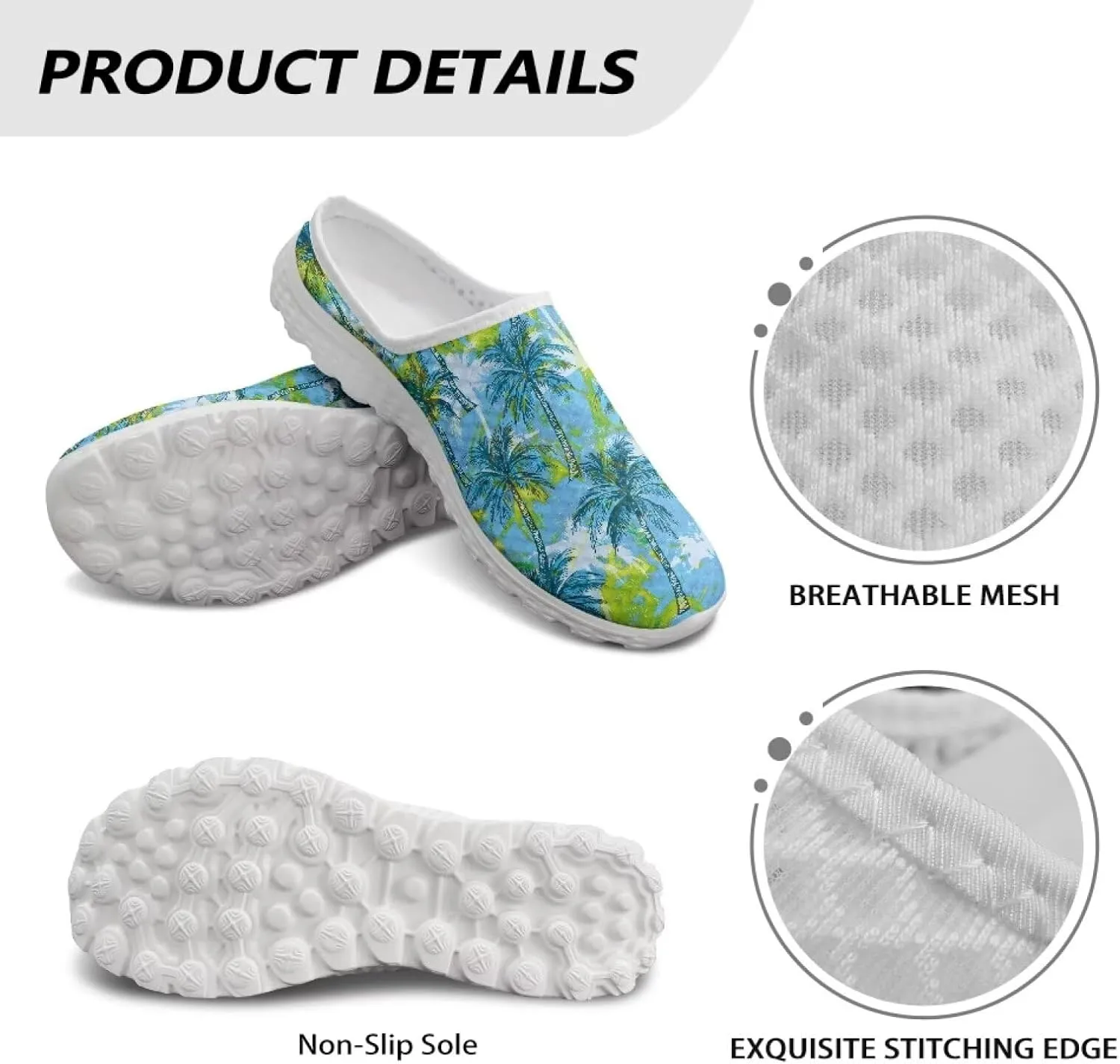 Backless Mesh Mule Shoes for Women Summer Light Breathable Shoe, Non-Slip, Easy Wear for Walking and Parties