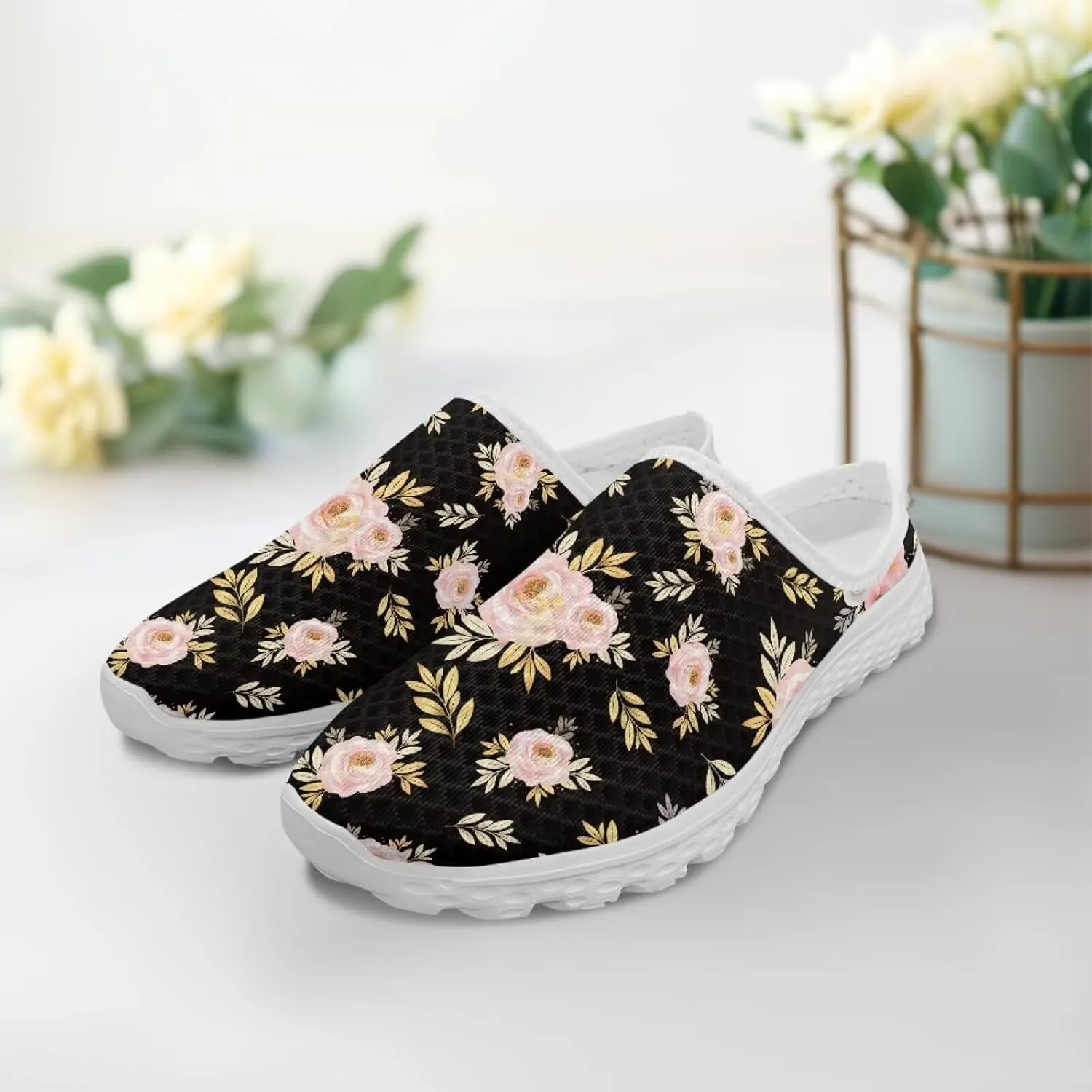 Backless Mesh Mule Shoes for Women Summer Light Breathable Shoe, Non-Slip, Easy Wear for Walking and Parties