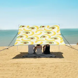 Bananas Avocado Mosaic Style Beach Camping Tent Sun Shelter for Whole Family, Beach Shade Canopy with UPF50  UV Protection,Easy Set Up and Carry,Outdoor Shade for Trips, Fishing, Backyard Fun P