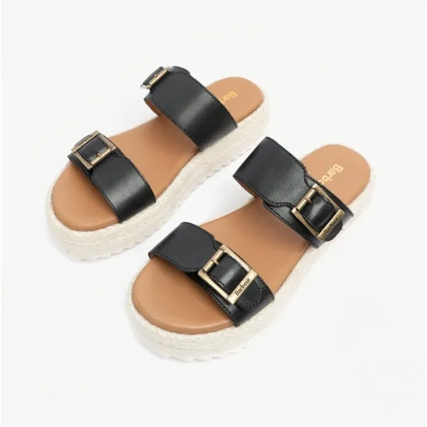 Barbour AMELDA Womens Leather Mule Sandals Black