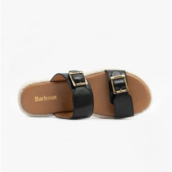 Barbour AMELDA Womens Leather Mule Sandals Black