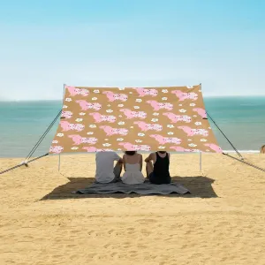 Beach Shade Tent with UPF50  UV Protection,Cartoon Cute Capybara Animal Lightweight Camping Sun Shelter for Outdoor,Camping Trips, Fishing, Backyard,Picnics,Easy Set Up and Carry 9x10.5 FT