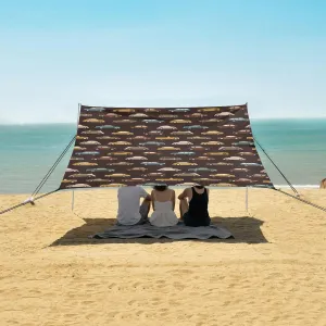 Beach Shade Tent with UPF50  UV Protection,Retro Multi-Colored Cars Lightweight Camping Sun Shelter for Outdoor,Camping Trips, Fishing, Backyard,Picnics,Easy Set Up and Carry 9x10.5 FT