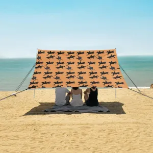 Beach Shade Tent with UPF50  UV Protection,Sports Horses and Riders Pattern Lightweight Camping Sun Shelter for Outdoor,Camping Trips, Fishing, Backyard,Picnics,Easy Set Up and Carry 9x10.5 FT