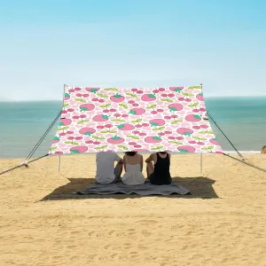 Beach Shade Tent with UPF50  UV Protection,Strawberry and Cherry Lightweight Camping Sun Shelter for Outdoor,Camping Trips, Fishing, Backyard,Picnics,Easy Set Up and Carry 9x10.5 FT