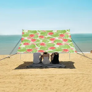 Beach Shade Tent with UPF50  UV Protection,Tropical Strawberry Pattern Lightweight Camping Sun Shelter for Outdoor,Camping Trips, Fishing, Backyard,Picnics,Easy Set Up and Carry 9x10.5 FT