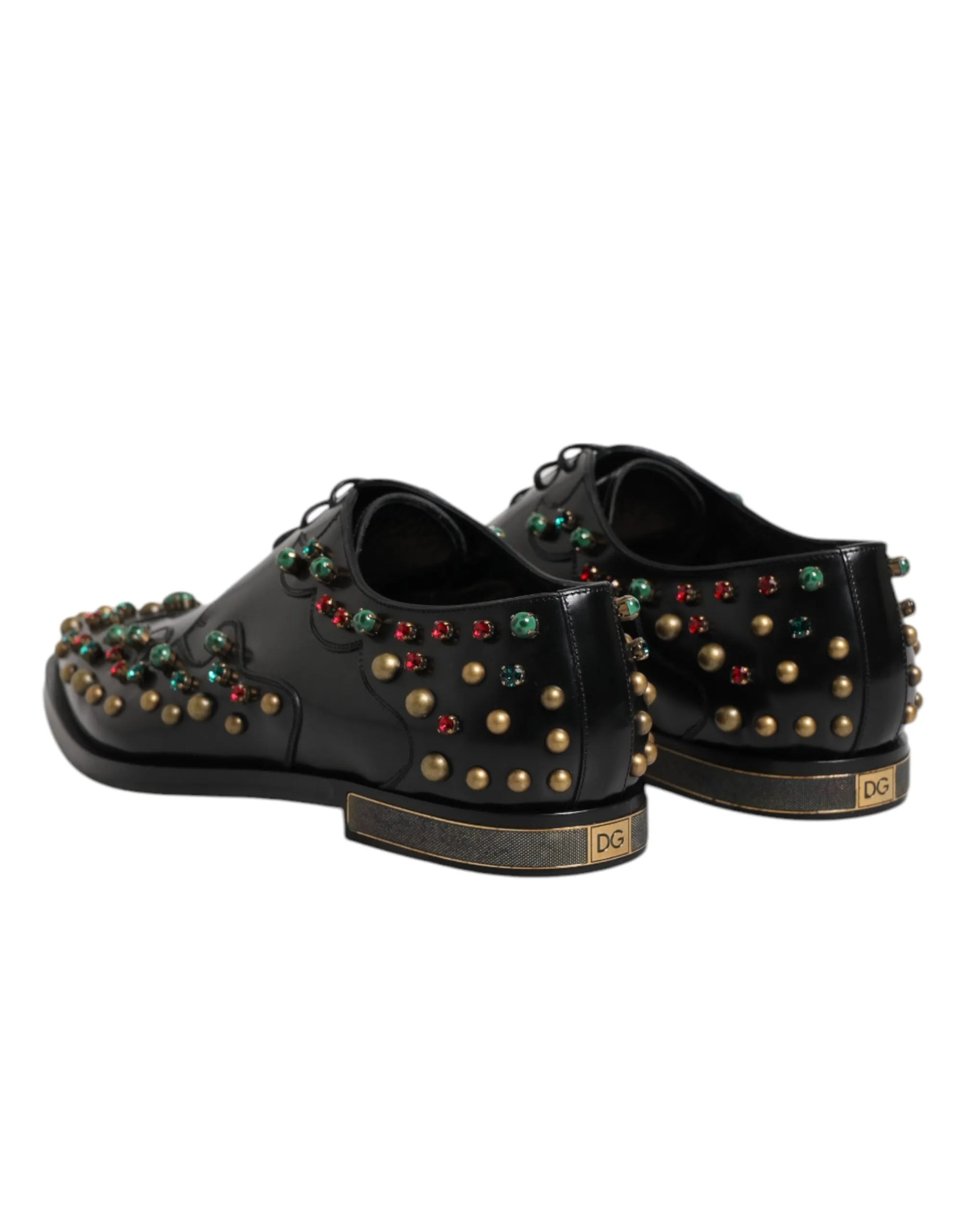 Black Elegant Gabbana Leather & Studded Only today Derby Dolce Shoes Dress