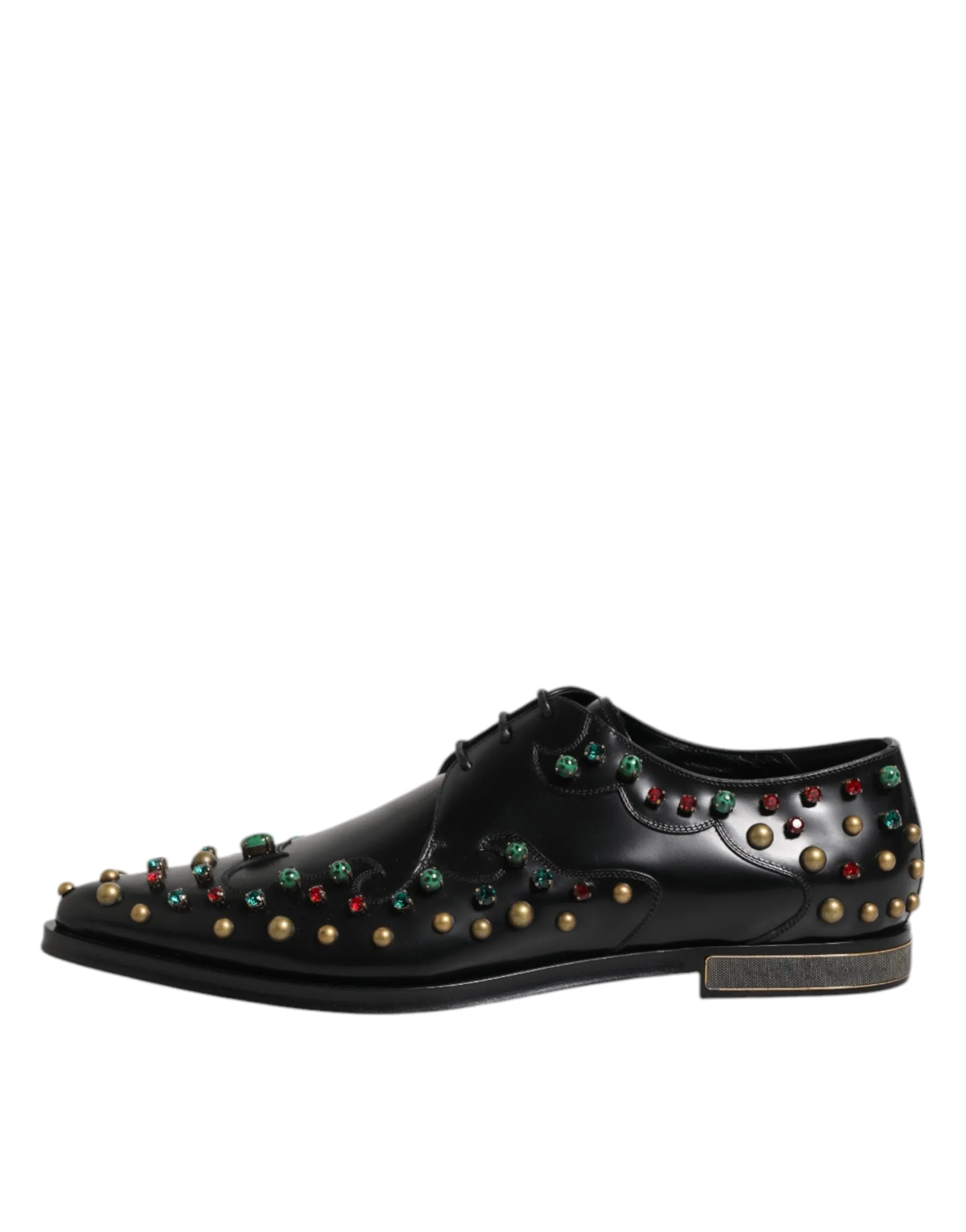 Black Elegant Gabbana Leather & Studded Only today Derby Dolce Shoes Dress