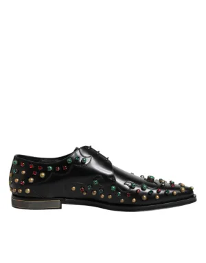 Black Elegant Gabbana Leather & Studded Only today Derby Dolce Shoes Dress