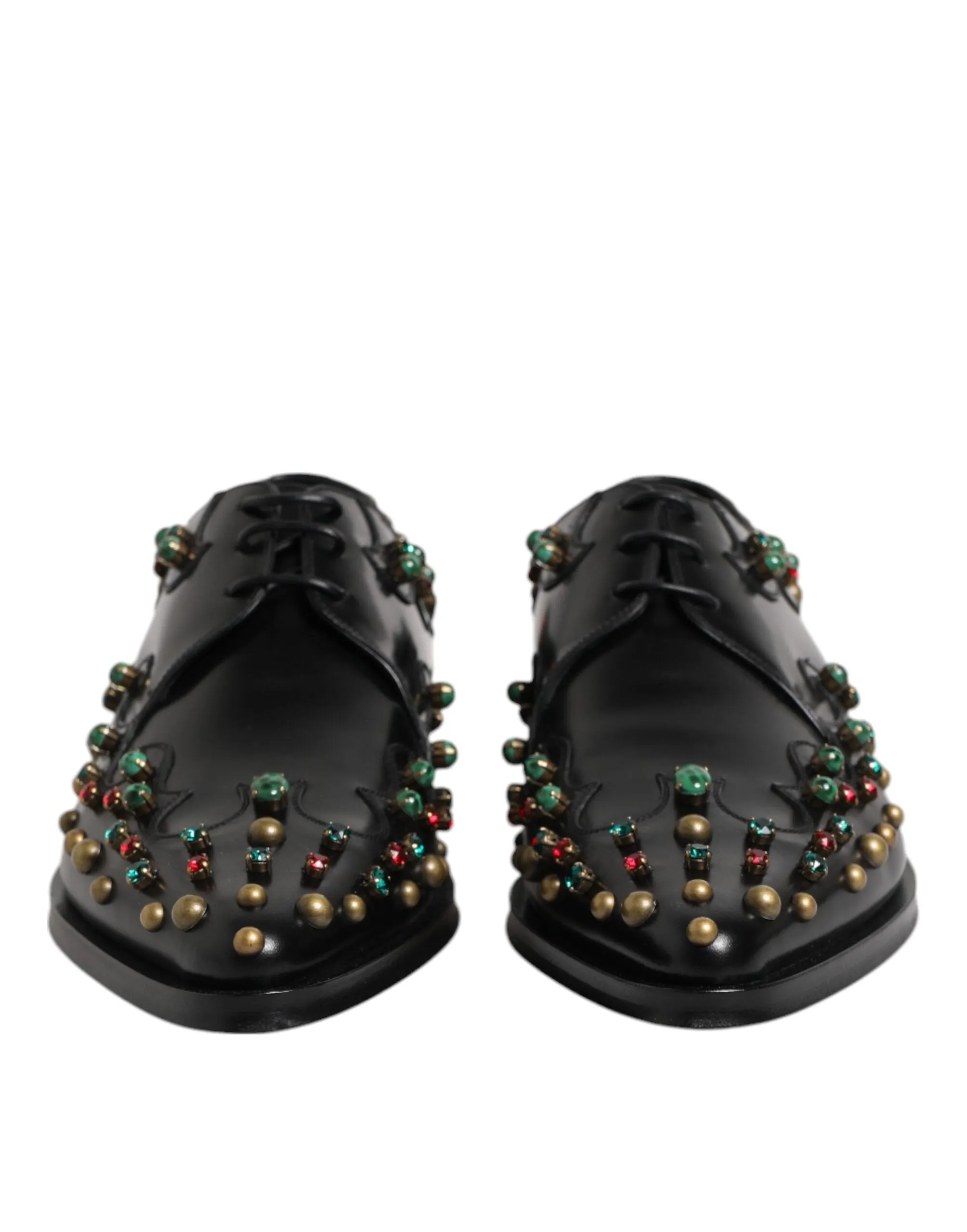 Black Elegant Gabbana Leather & Studded Only today Derby Dolce Shoes Dress