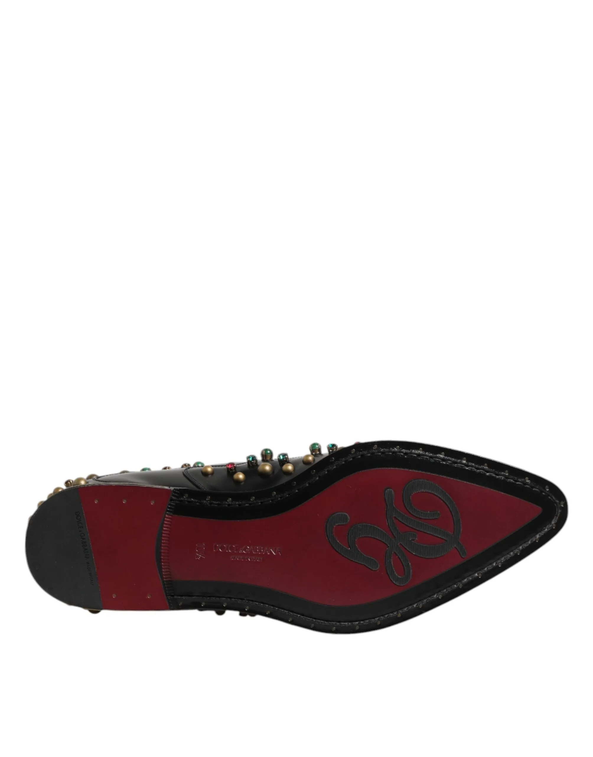 Black Elegant Gabbana Leather & Studded Only today Derby Dolce Shoes Dress