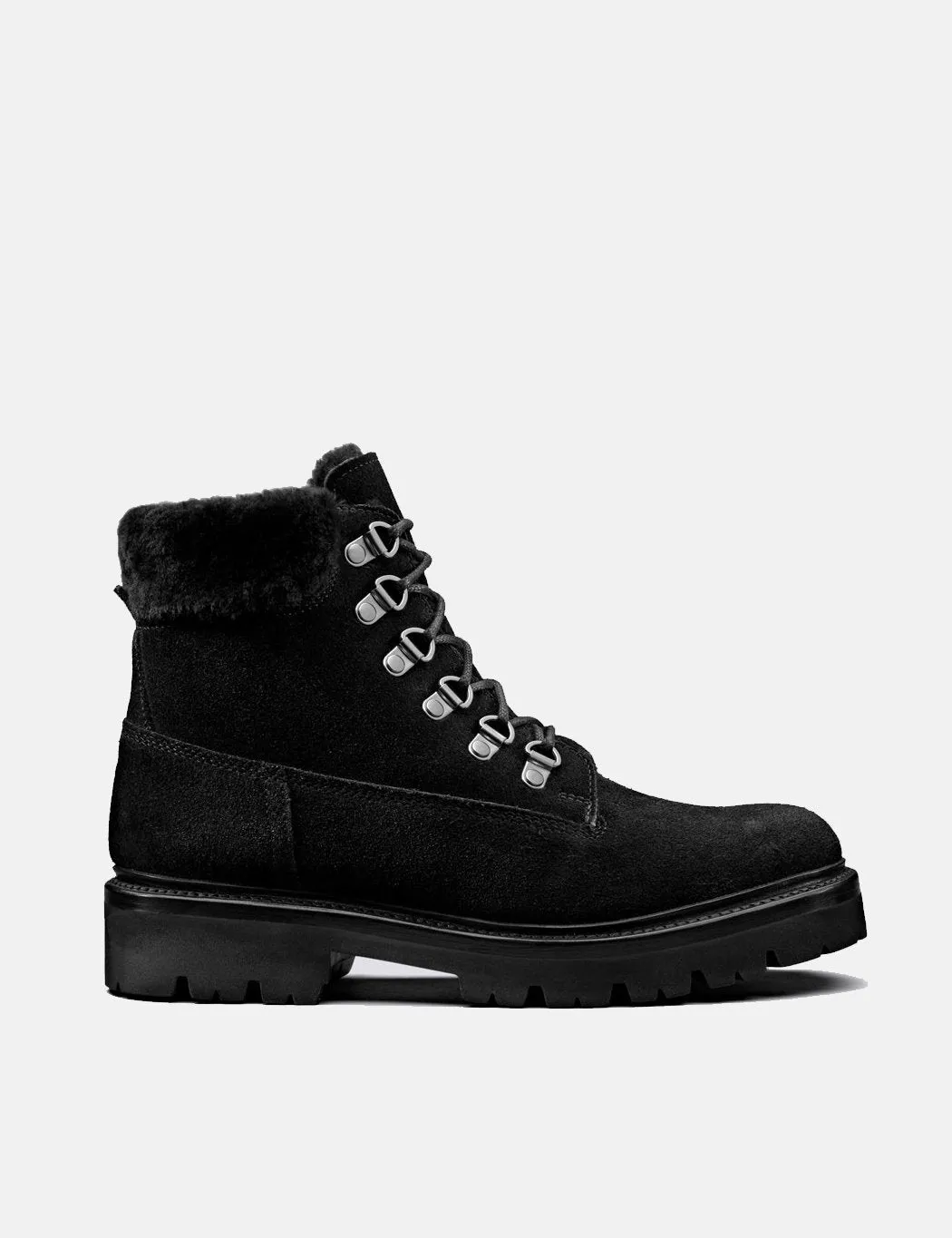 Black Stylish design Hiker Brooke Womens Boot Derby Unique assortment (Suede) - Grenson
