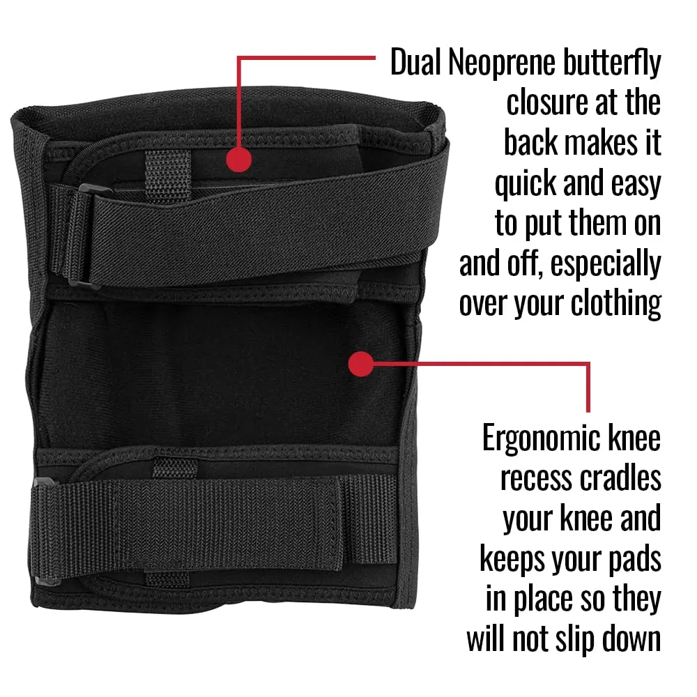 Bont Adult PRO Knee Skate Pads Protection for Inline skate, Roller Derby, Roller Skate, Park Skate, Ice Skate, Skateboard, Scooter (Medium)