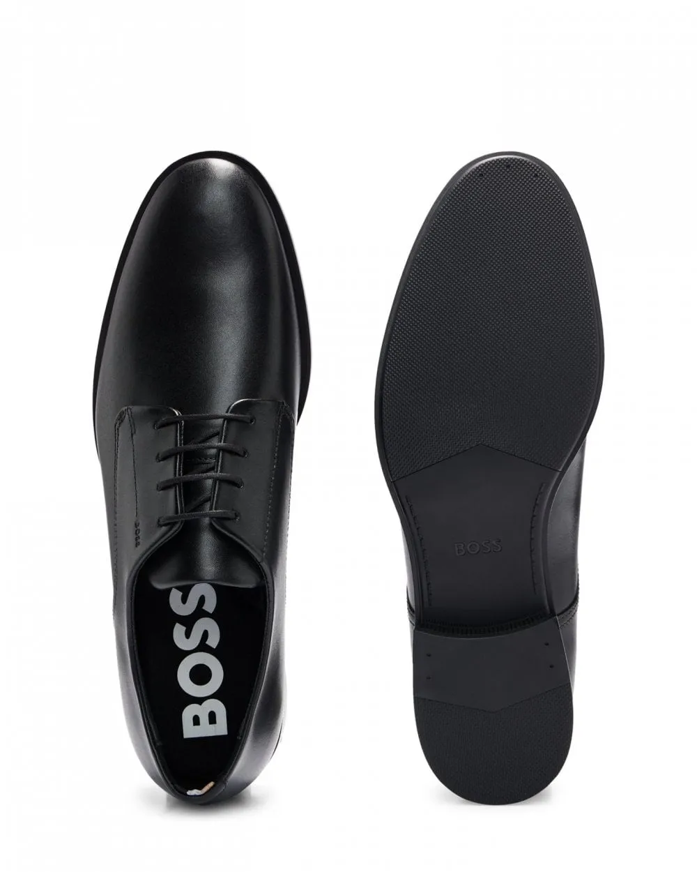 BOSS Orange Colby Mens Leather Derby Shoes With Embossed Logo NOS