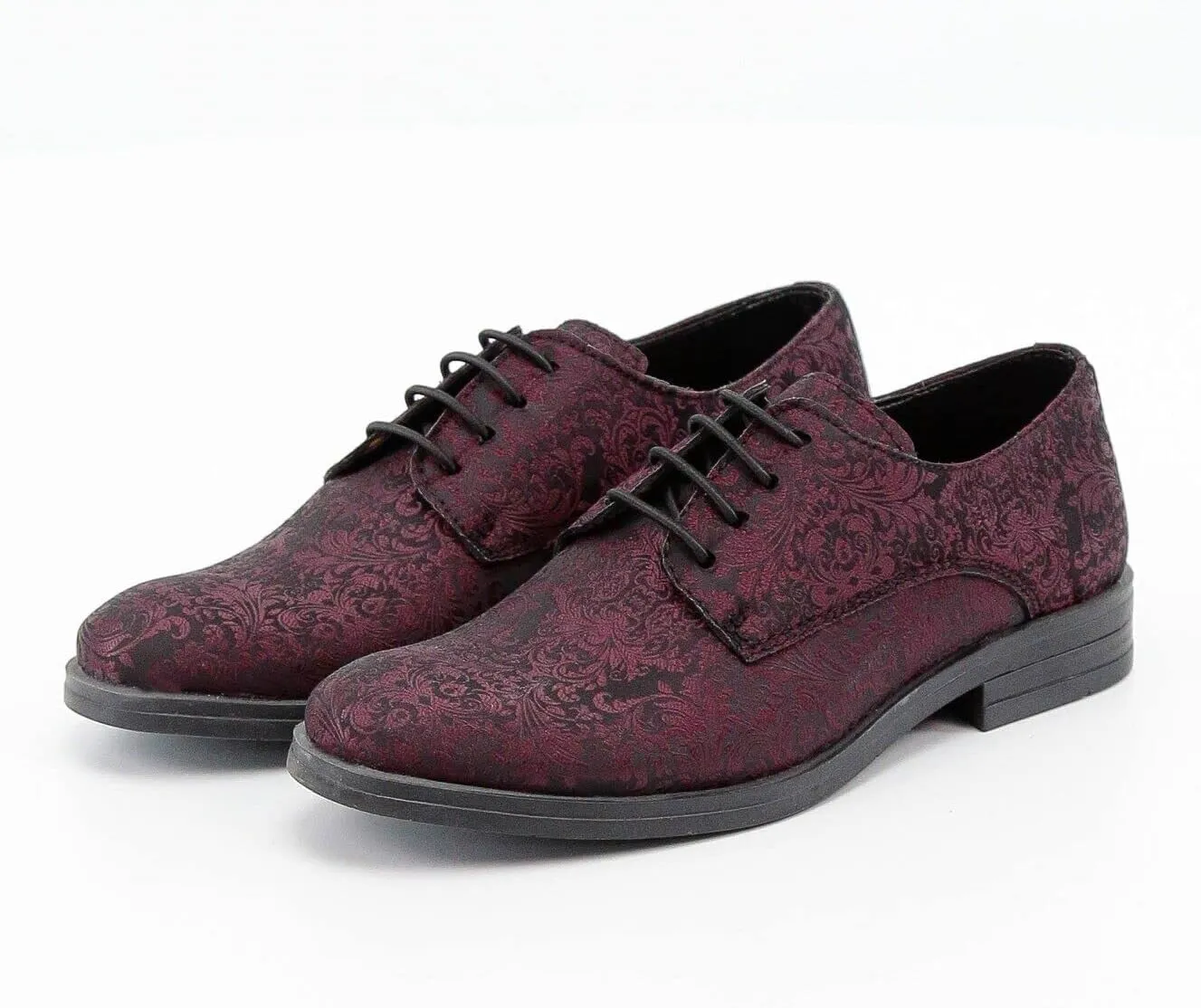 Boys Oxford Paisley Pattern Lace Up Formal Wedding Prom Dress Shoes