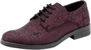 Boys Oxford Paisley Pattern Lace Up Formal Wedding Prom Dress Shoes