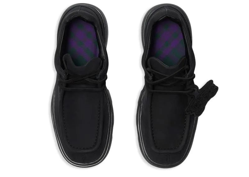 Burberry Lace-Up Suede Derby Shoes Black