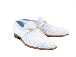 C0221- 5776 Hand Made Woven Loafer-White