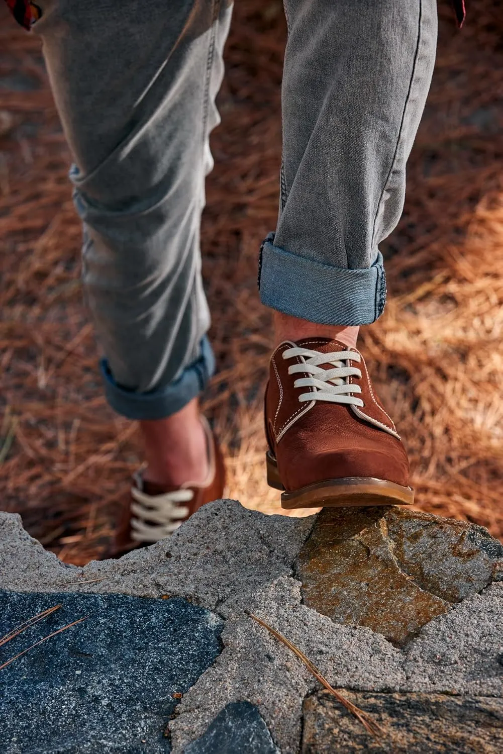 CALTO Men's Invisible Height Increasing Elevator Shoes - Terracotta Brown Lace-up Premium Leather Casual Derby - 3 Inches Taller - J1313 - Size 9 D(M) US