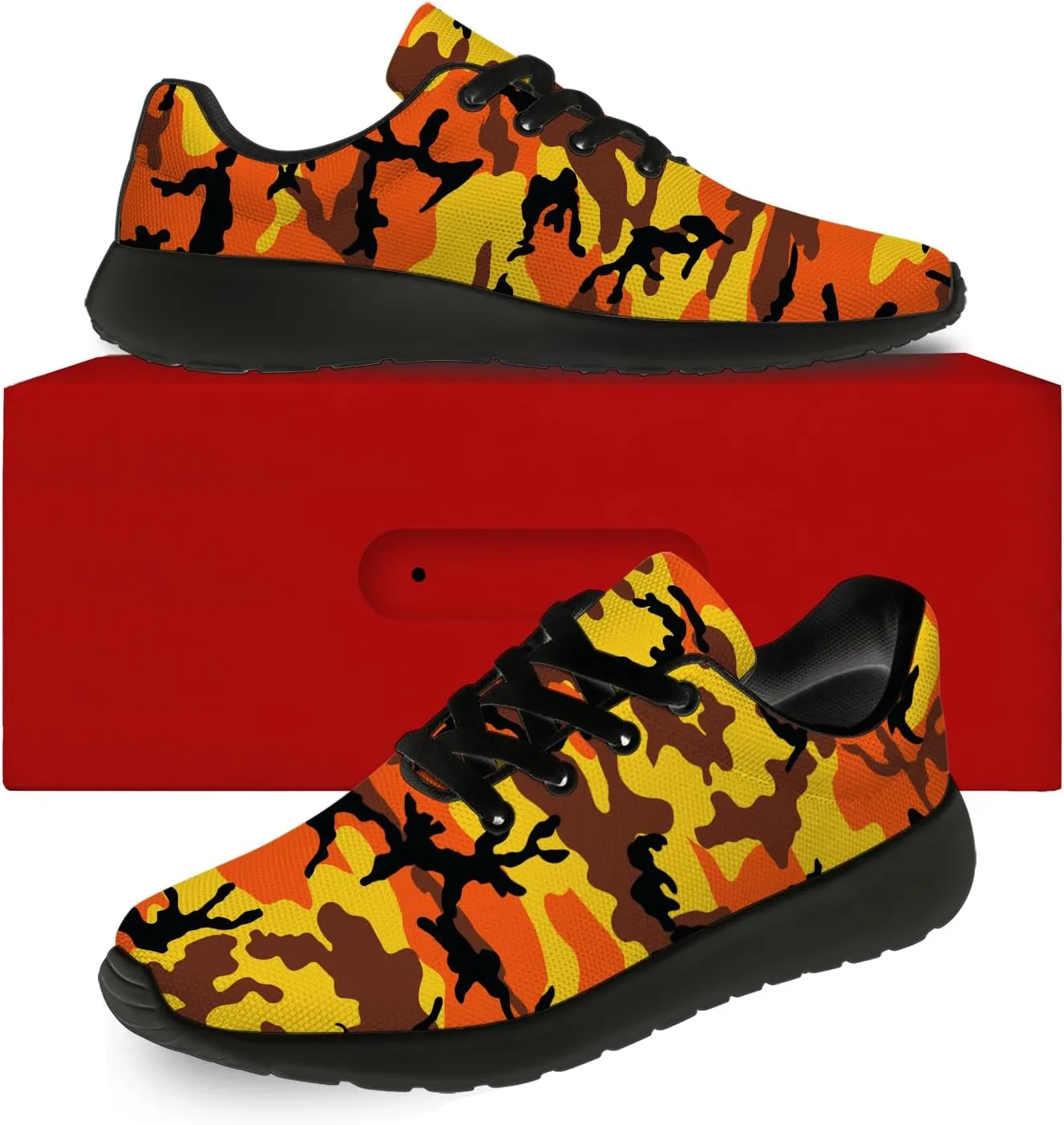 Camouflage Print Shoes for Men Women Running Comfortable Lightweight Tennis Walking Sneakers