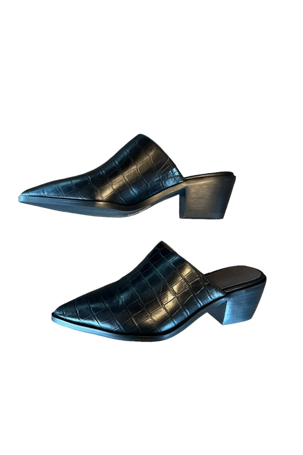 Cellia in Black Embossed Croc by Chocolat Blu