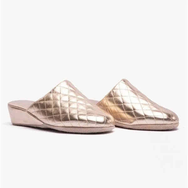 Chaleur FRANCESCA Womens Mule Slippers Gold