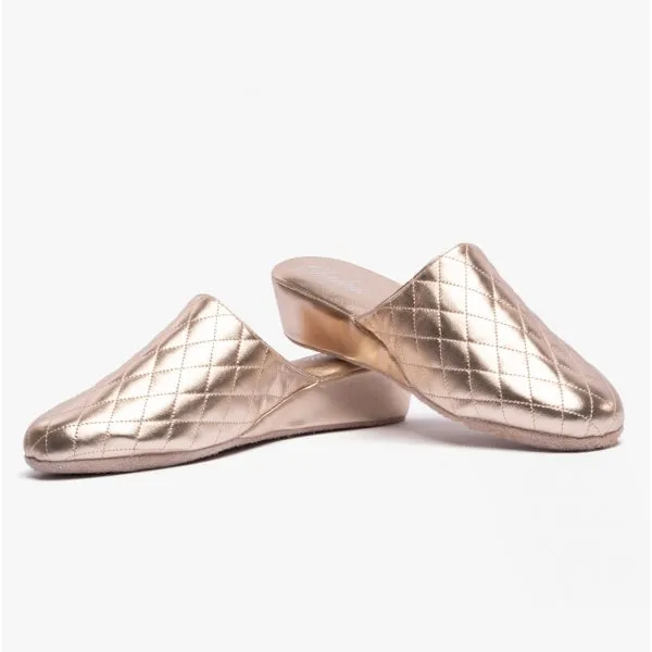 Chaleur FRANCESCA Womens Mule Slippers Gold