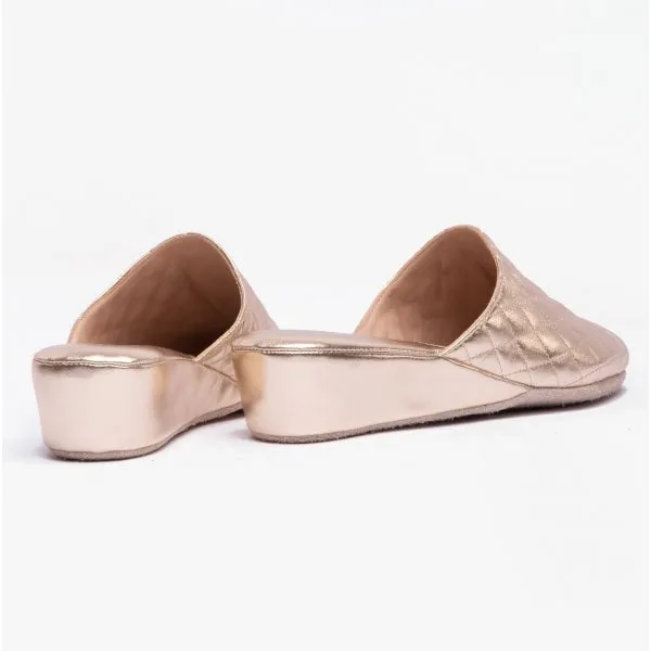 Chaleur FRANCESCA Womens Mule Slippers Gold
