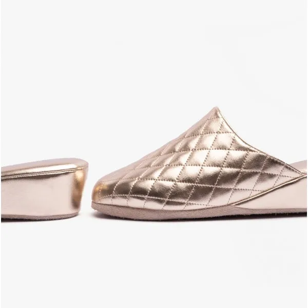 Chaleur FRANCESCA Womens Mule Slippers Gold