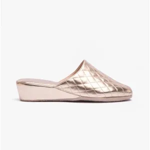 Chaleur FRANCESCA Womens Mule Slippers Gold