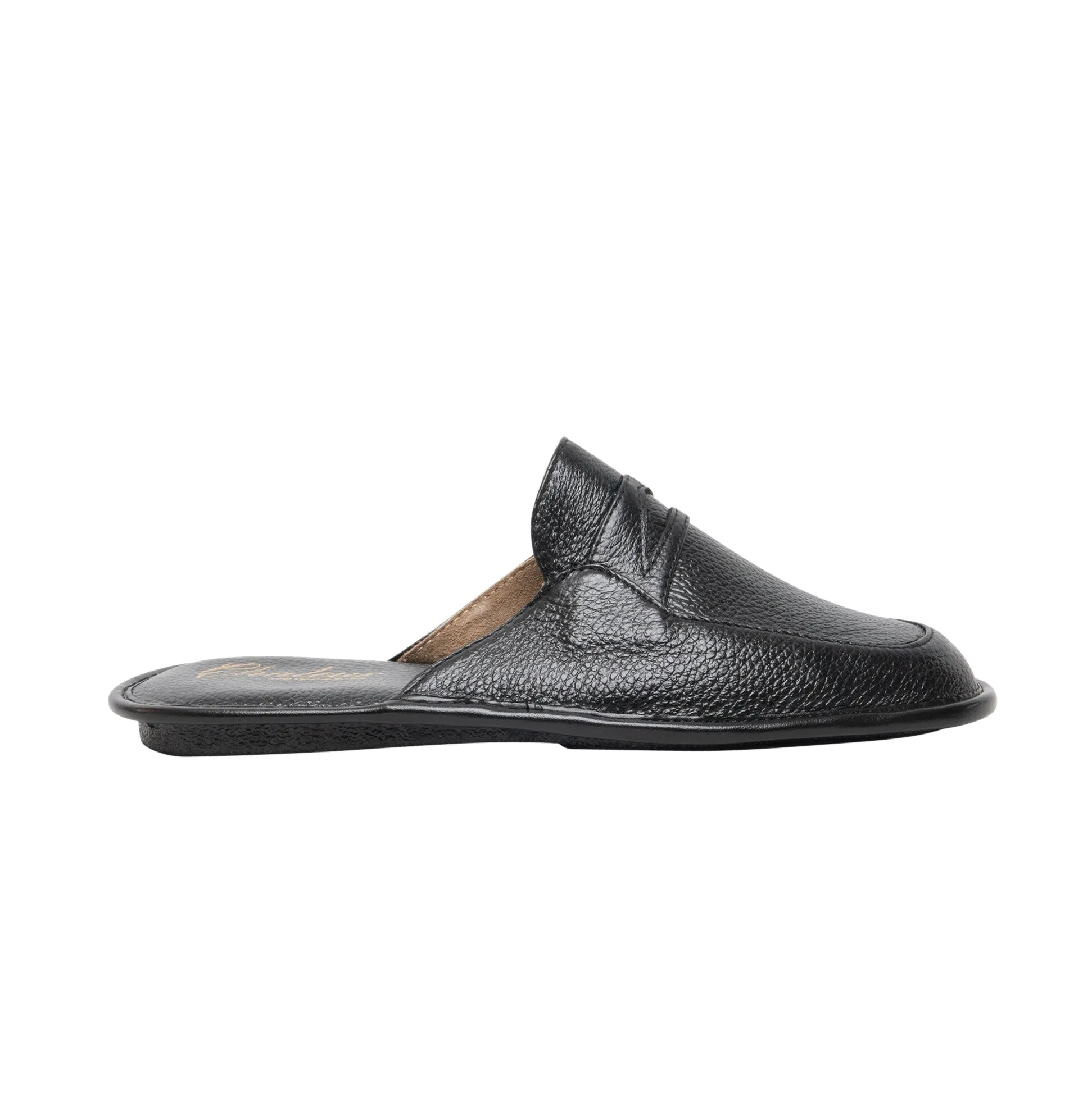 Chaleur MARCO Mens Milled Leather Mules Black