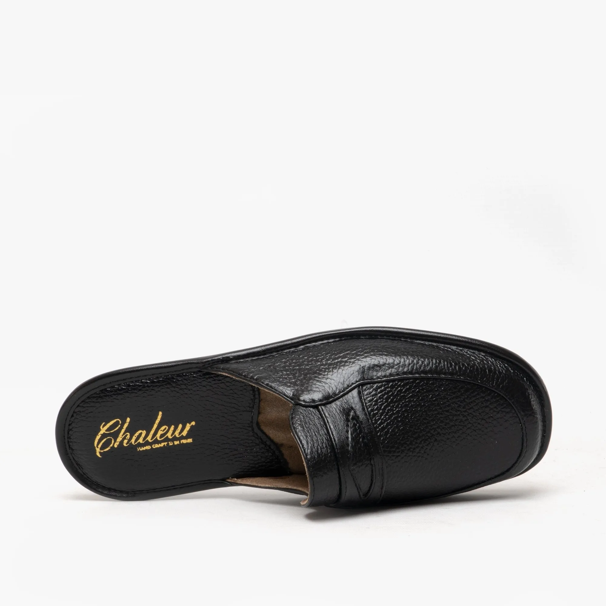 Chaleur MARCO Mens Milled Leather Mules Black