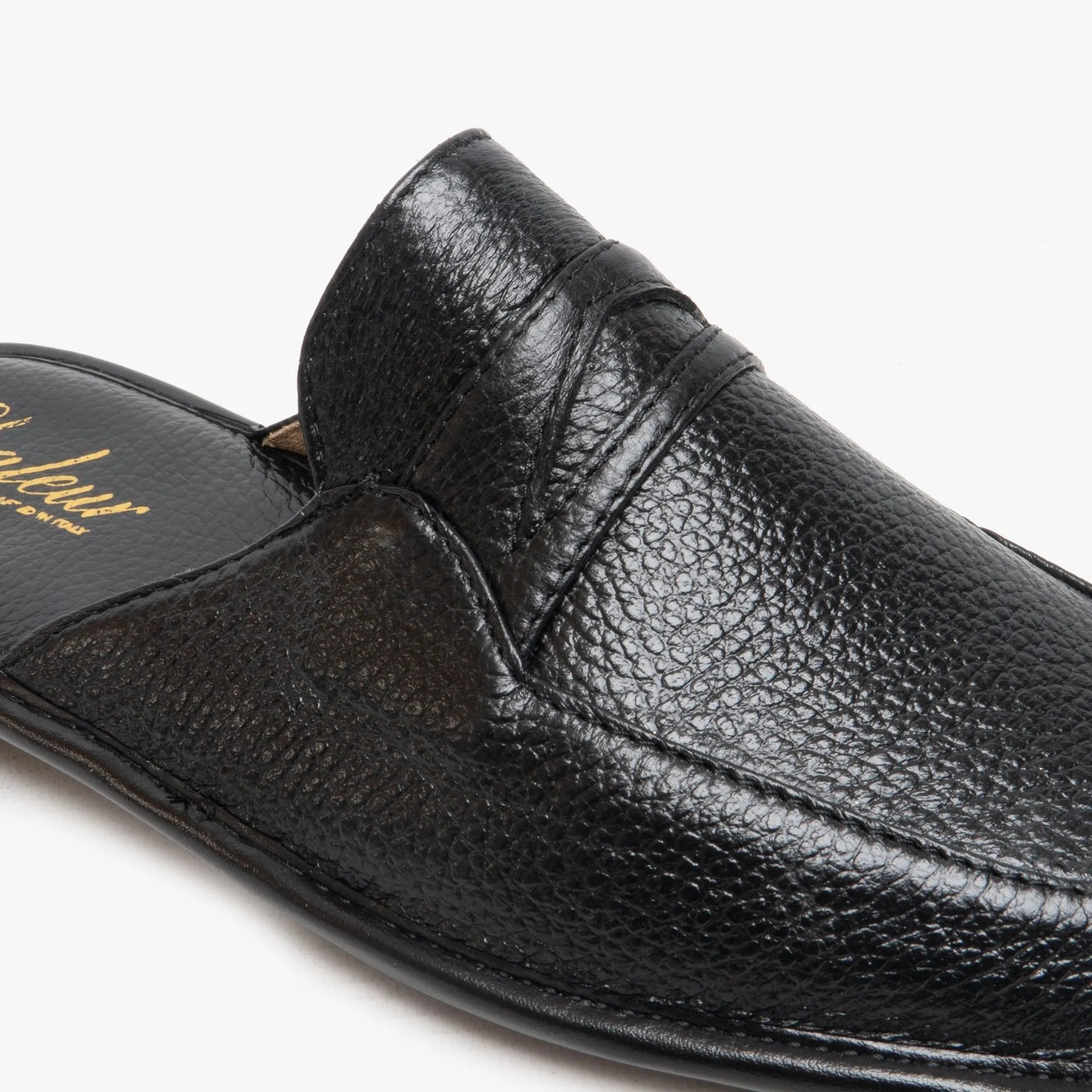 Chaleur MARCO Mens Milled Leather Mules Black